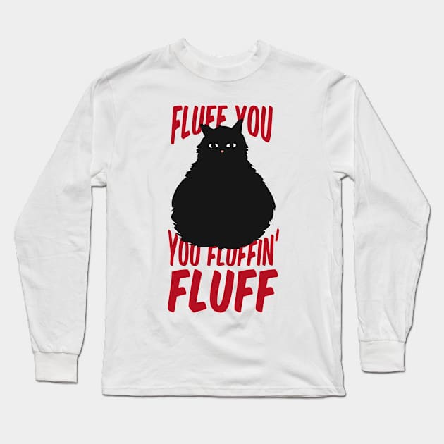 Fluffy Cat Long Sleeve T-Shirt by madeinchorley